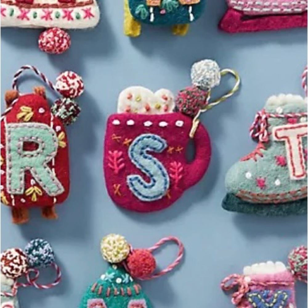 Anthropologie “S” Ornament